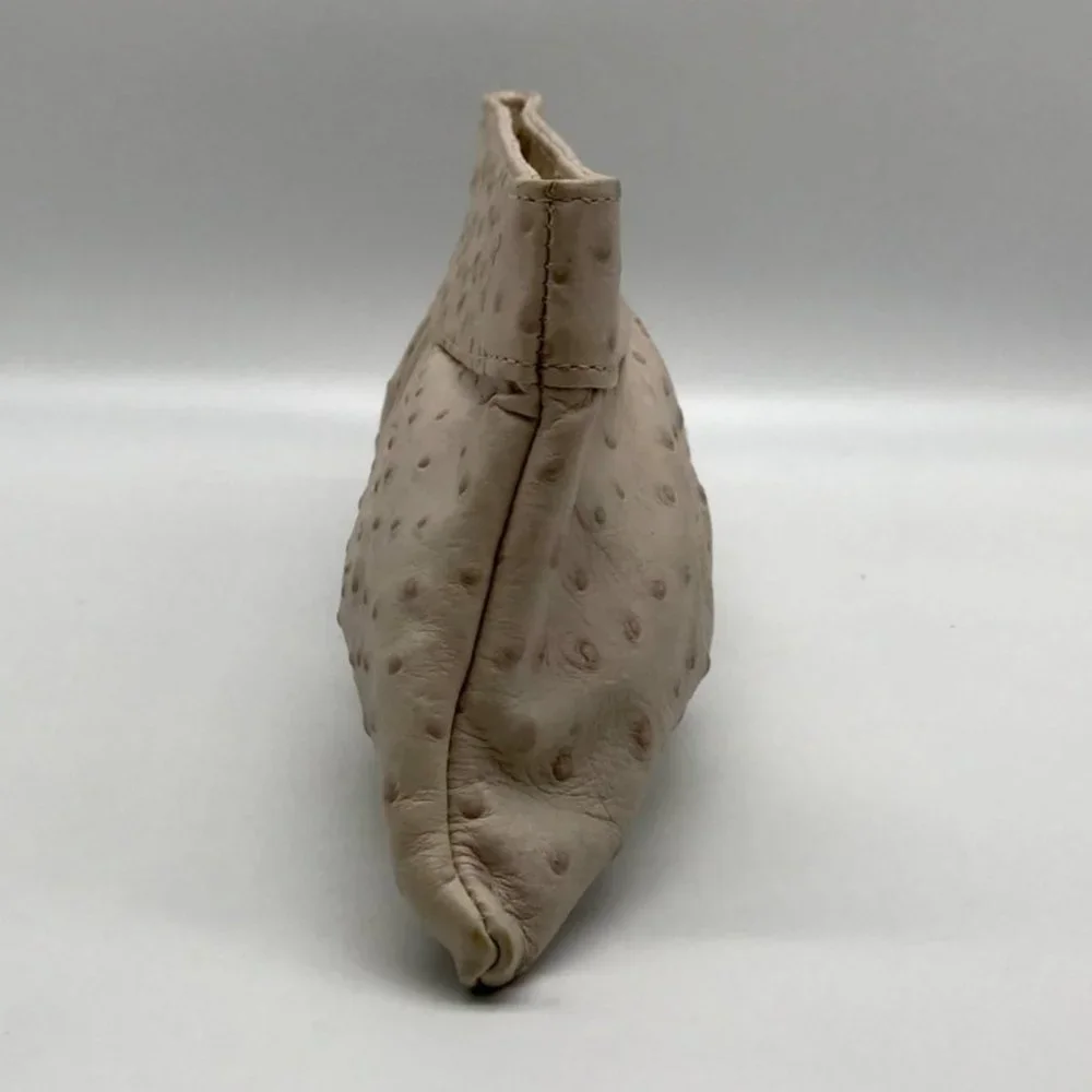 Lauren Merkin Off White Ostrich Leather Clutch - Picture 3 of 11